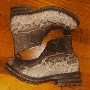 Snake Print Ankle Boots